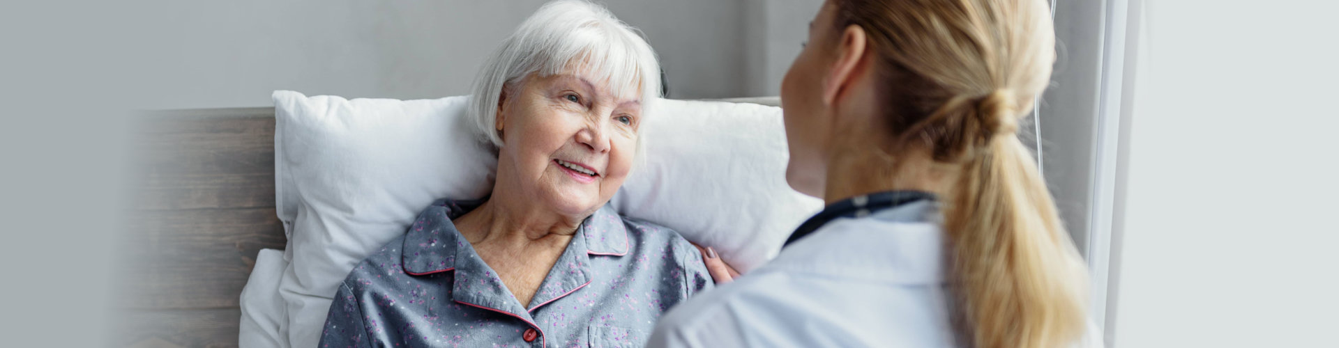 senior woman and her nurse