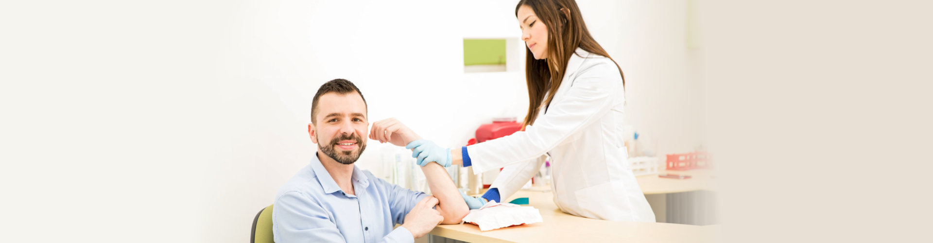 man getting his blood tested